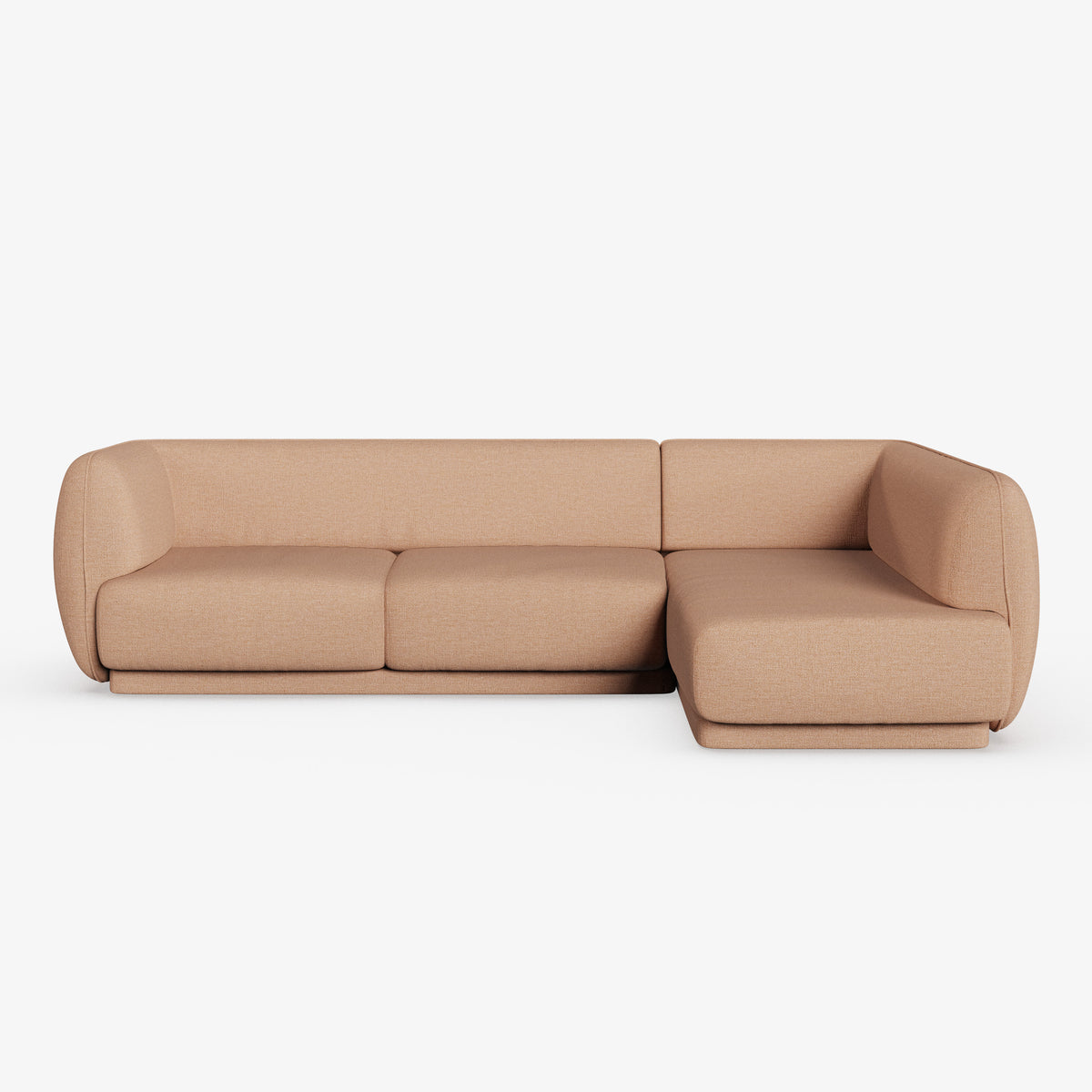 Meris Sectional Sofa RH - Mode Blush Fabric