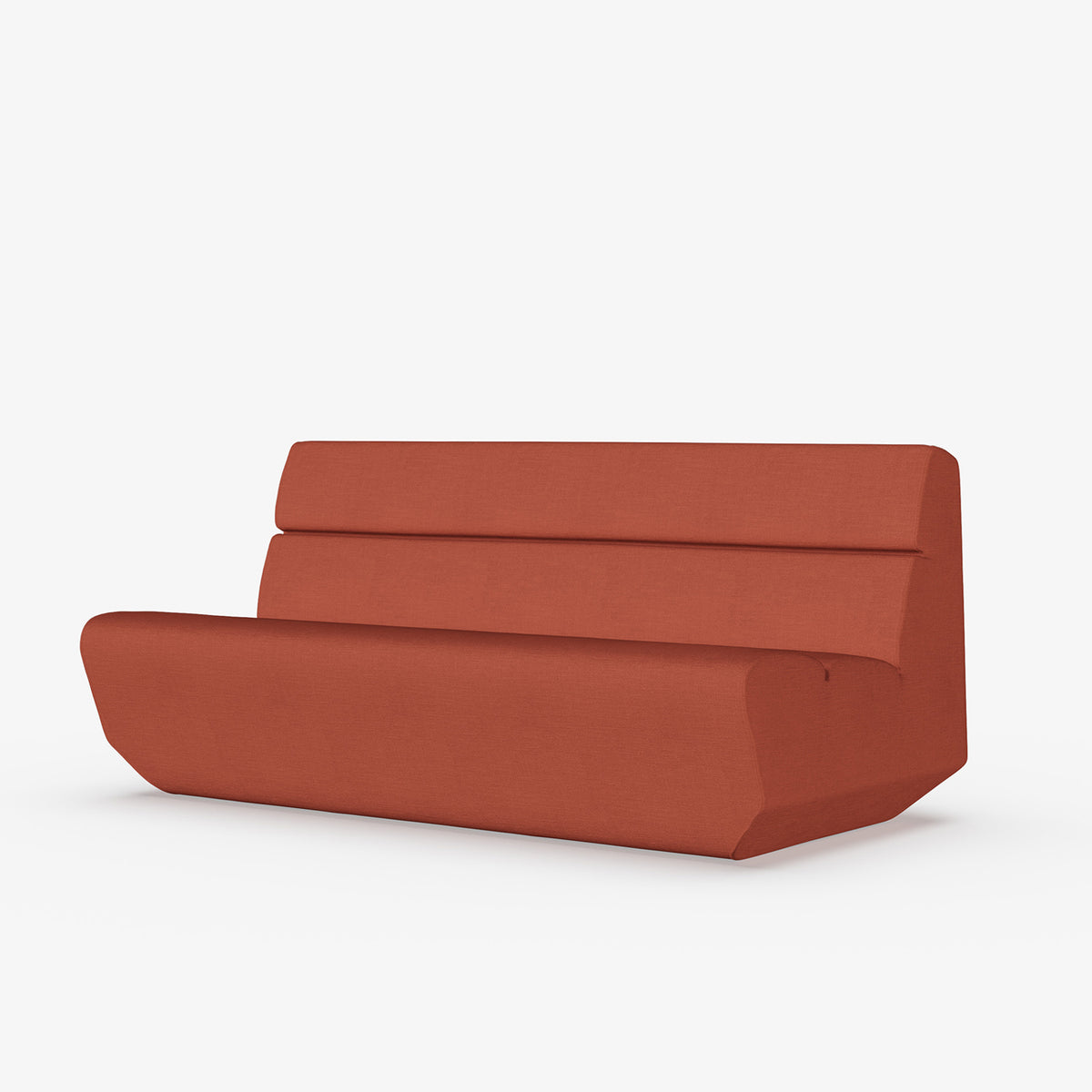 Odyssey sofa in terracotta textured cotton fabric shown on a clean white background