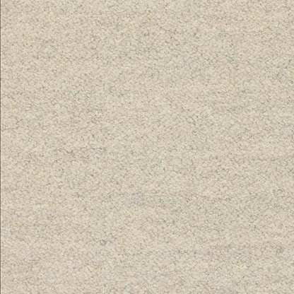 A close-up texture shot of the Chalk Cream Boucle fabric, showing the tightly knotted surface
