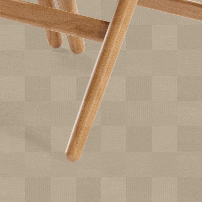 animation showing the Narin Chair connector being applied to the Narin Chair chair for contract use