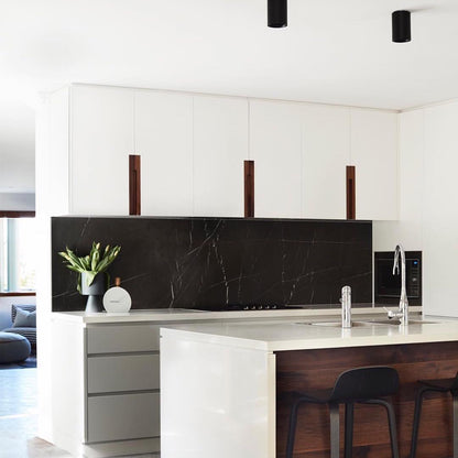 Modern kitchen interior with two black pendant light 