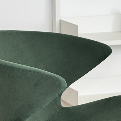 Ella Lounge chair in Ultrasuede Bottle Green detail  