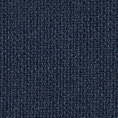 A close-up of a the Lapis / mid blue colour pebble weave fabric with a large open weave