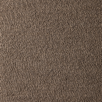 A close-up texture shot of the Ash Brown Turf Boucle fabric, showing a fine knotted woven pattern.